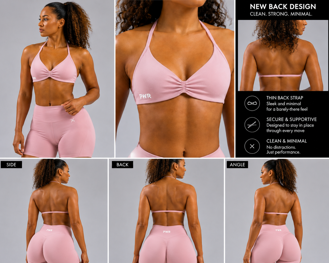 PWR Women’s Performance Short Set Pink