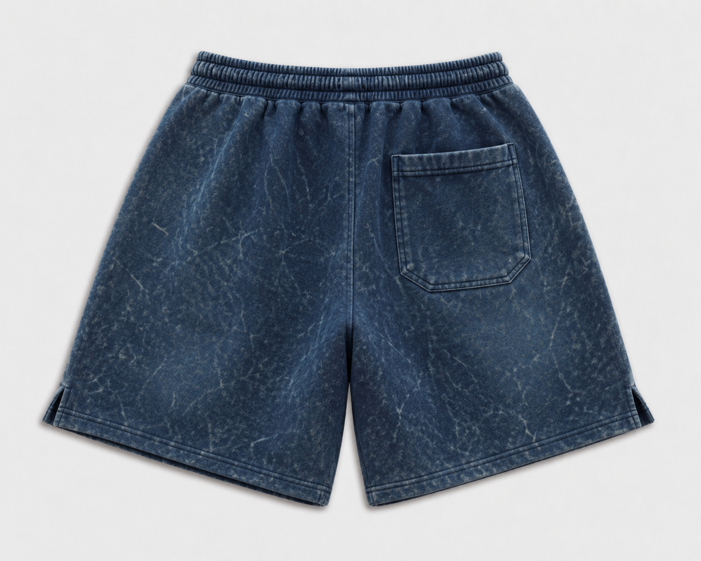 PXWER Los Angeles Sports Division Acid Wash Shorts - Navy