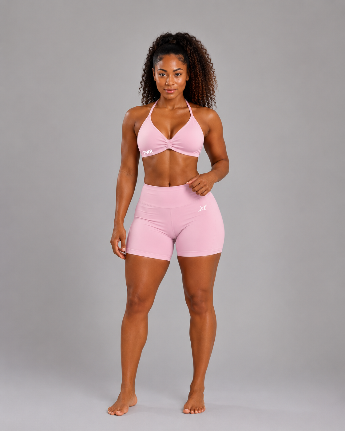 PWR Women’s Performance Short Set Pink