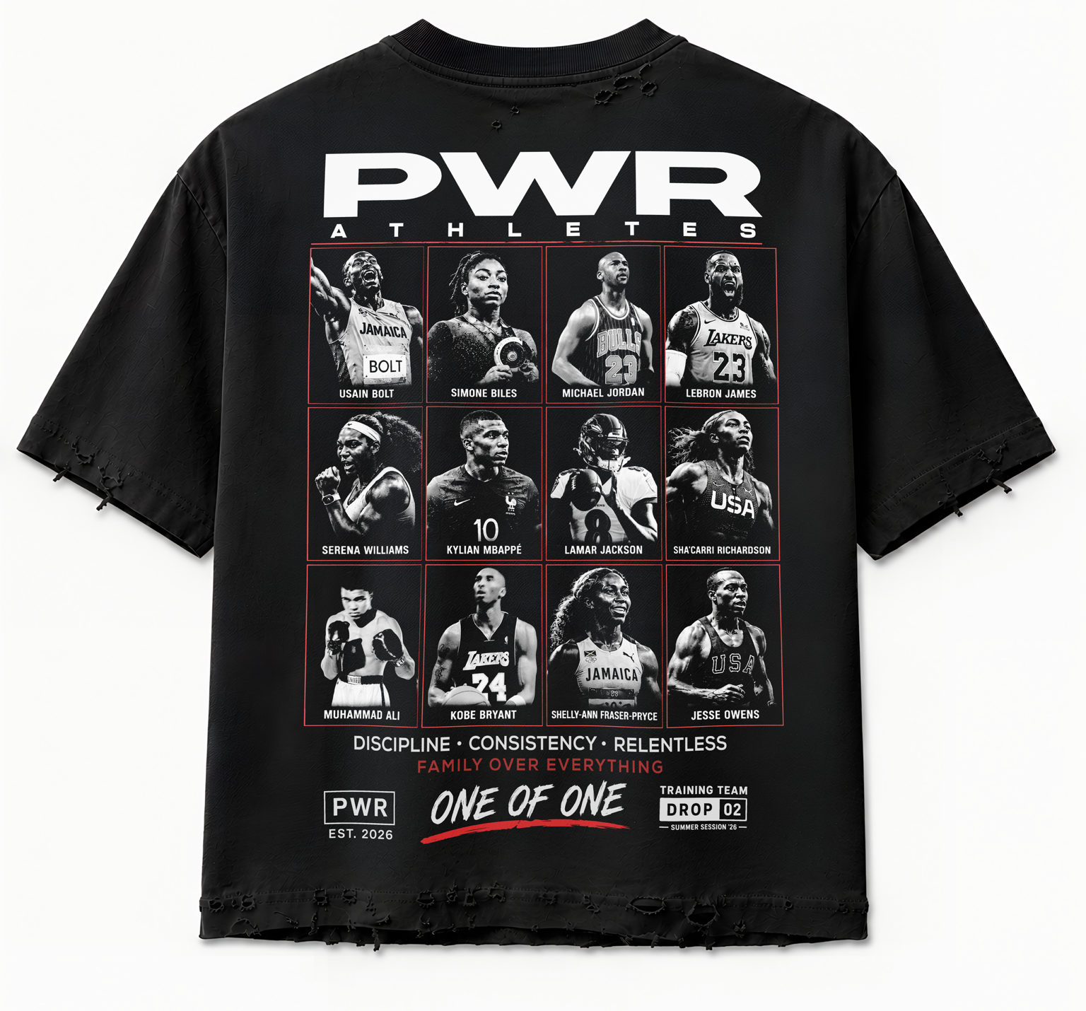 PWR Athletes “One of One” Distressed Tee