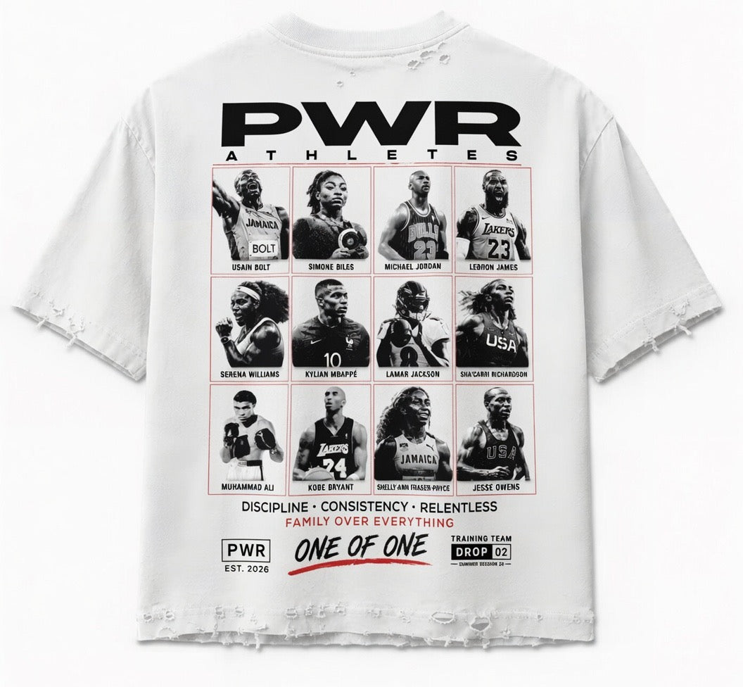 PWR Athletes “One of One” Distressed Tee