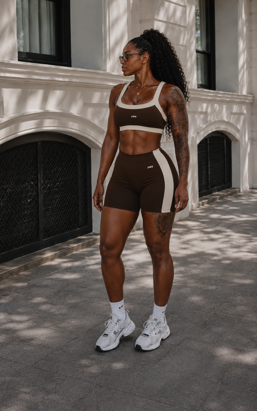 PWR Sculpt Contour Biker Set – Espresso/Cream